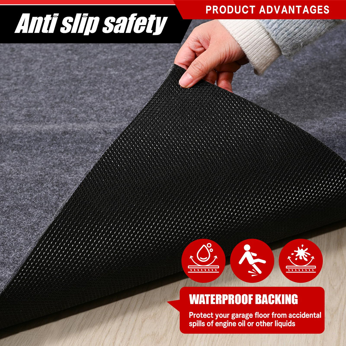 Wouherkexm textured rubber backing gripping floor for non-slip safety