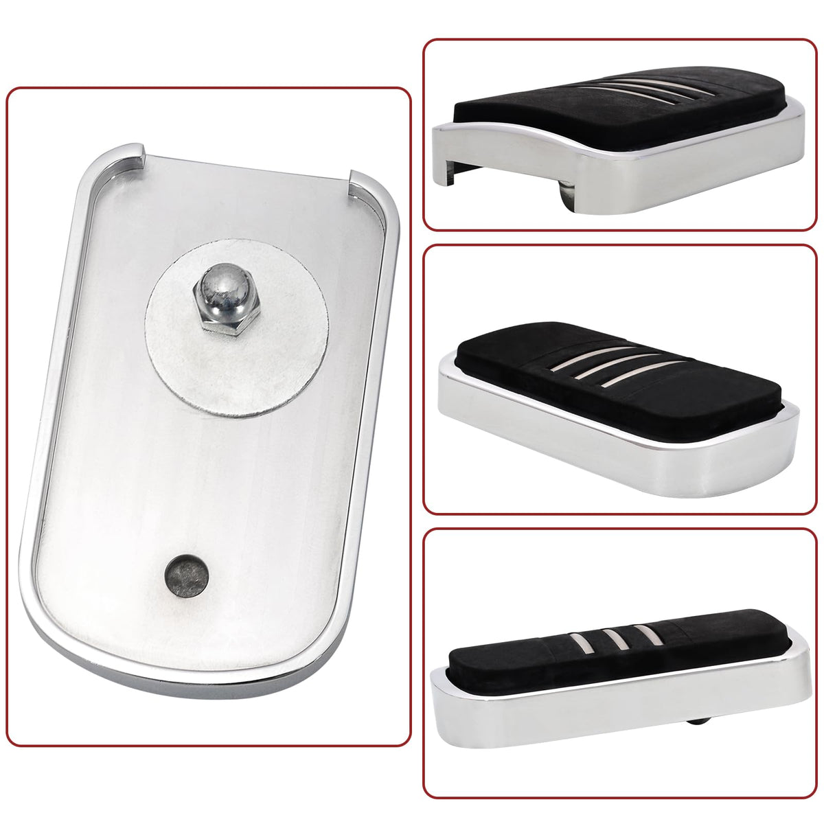WOWTK pad installed on Harley pedal demonstrating compatibility and upgrade