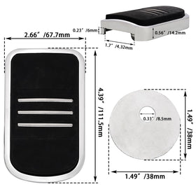 WOWTK pad next to coin scale showing 4.5 by 2.6 inch size advantage