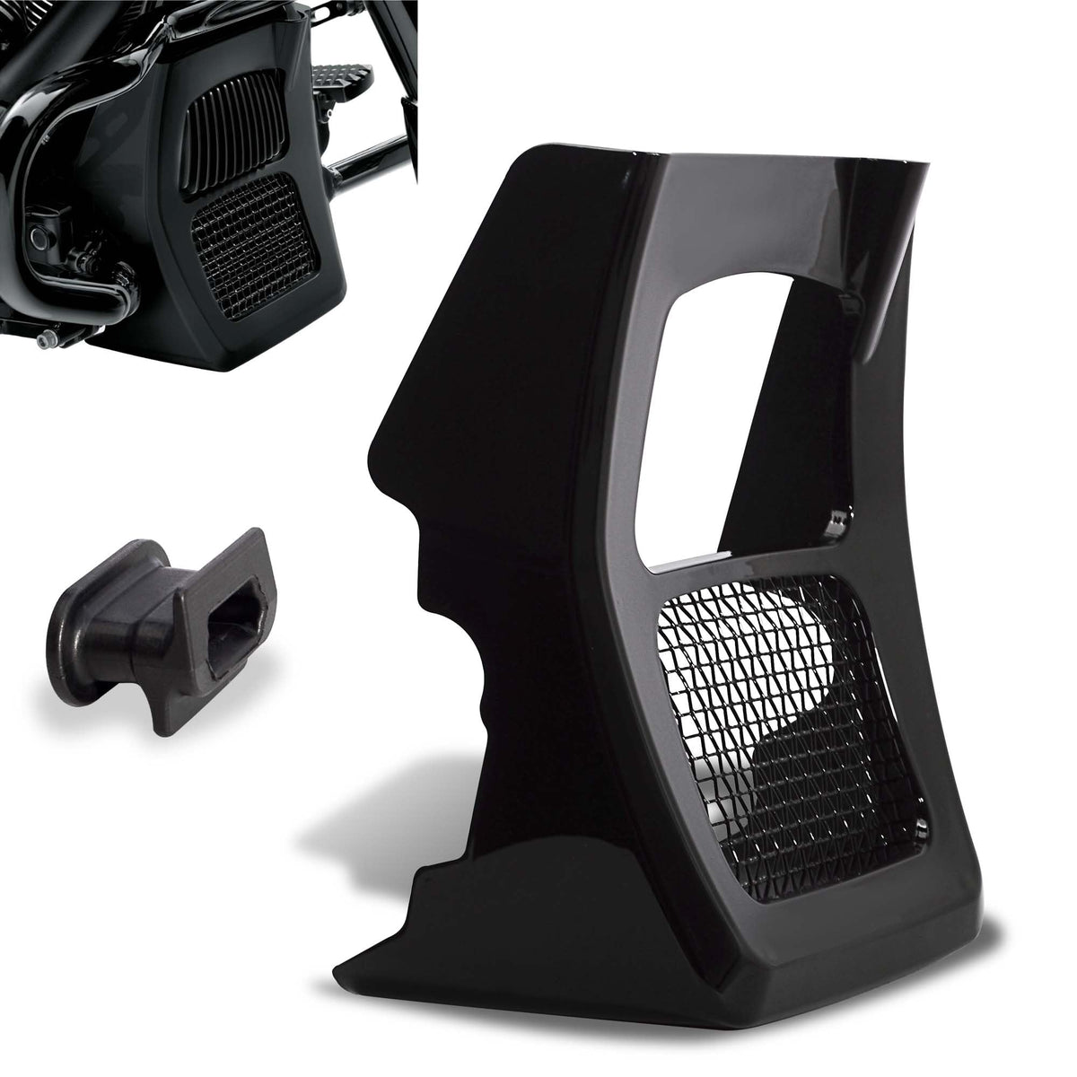 WOWTK chin spoiler front view showing sleek vivid-black finish and clean fit