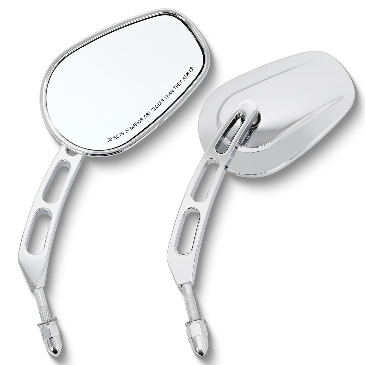 WOWTK chrome mirrors front view showing sleek polished finish and improved style