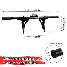WOWTK width comparison next to handlebar showing 32-inch fit advantage
