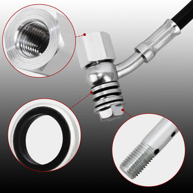 WOWTK installed on motorcycle brake line showing correct fit and improved clearance benefit