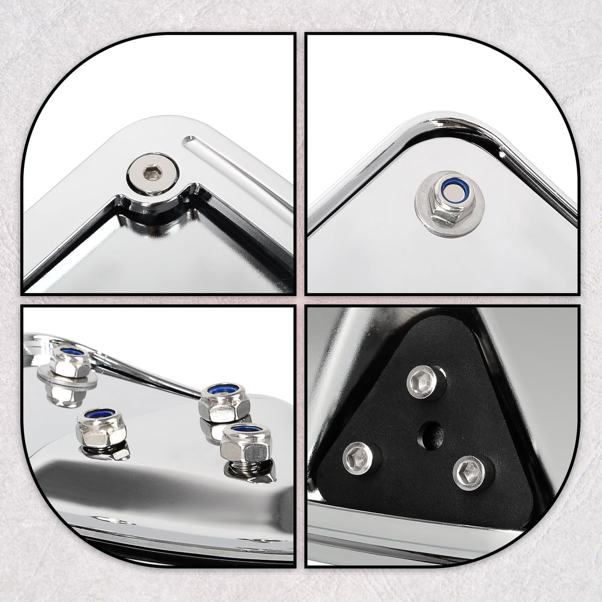 WOWTK steel backplate detail showing heavy-duty strength and stability benefit