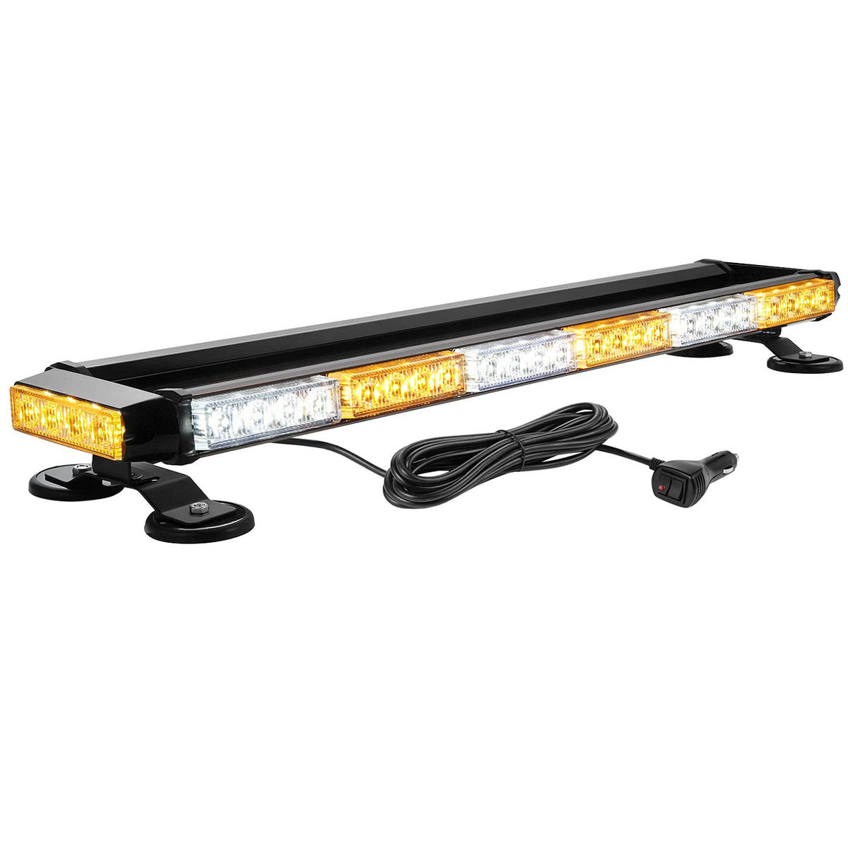 WOWTOU front view light bar showing amber white LEDs and low profile for improved visibility