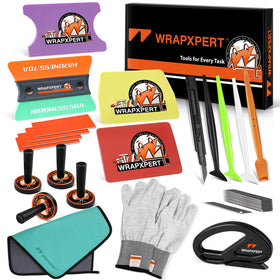 WRAPXPERT front view of complete 21-in-1 kit showing organized tools for fast setup and portability