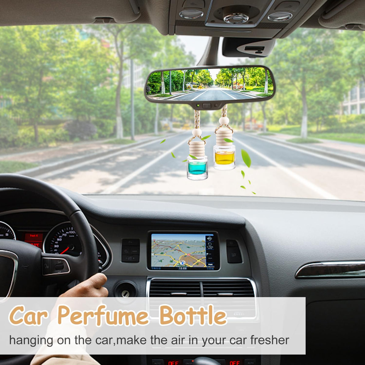 Wresty hanging in car interior demonstrating fresh scent and compact design