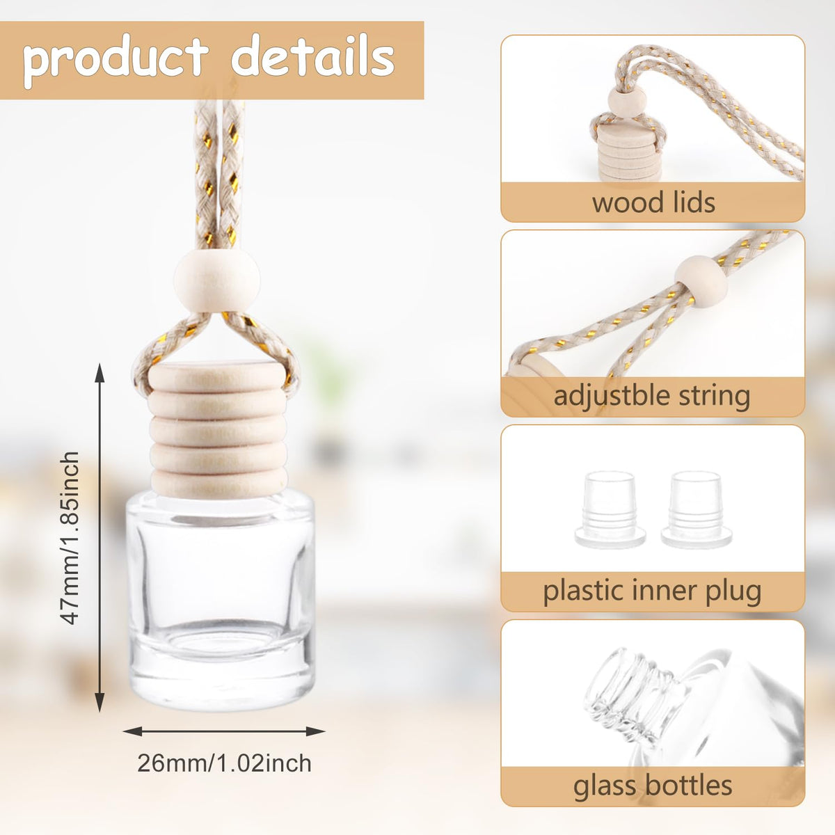 Wresty wooden cap close-up highlighting absorbent cork for steady scent release