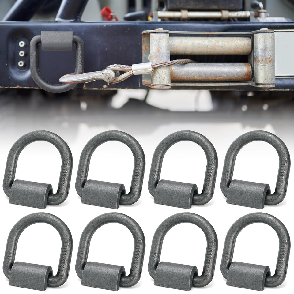 WRINGKIT front view of 8-pack D-rings showing full kit and benefit of ready-to-weld anchors