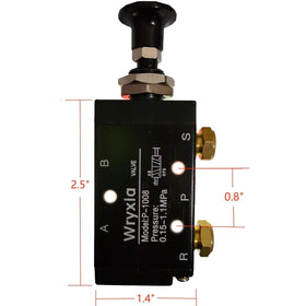 Wryxia valve beside ruler showing compact size for straightforward fitment