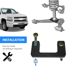 Wsays before and after truck stanced to show balanced front and rear appearance