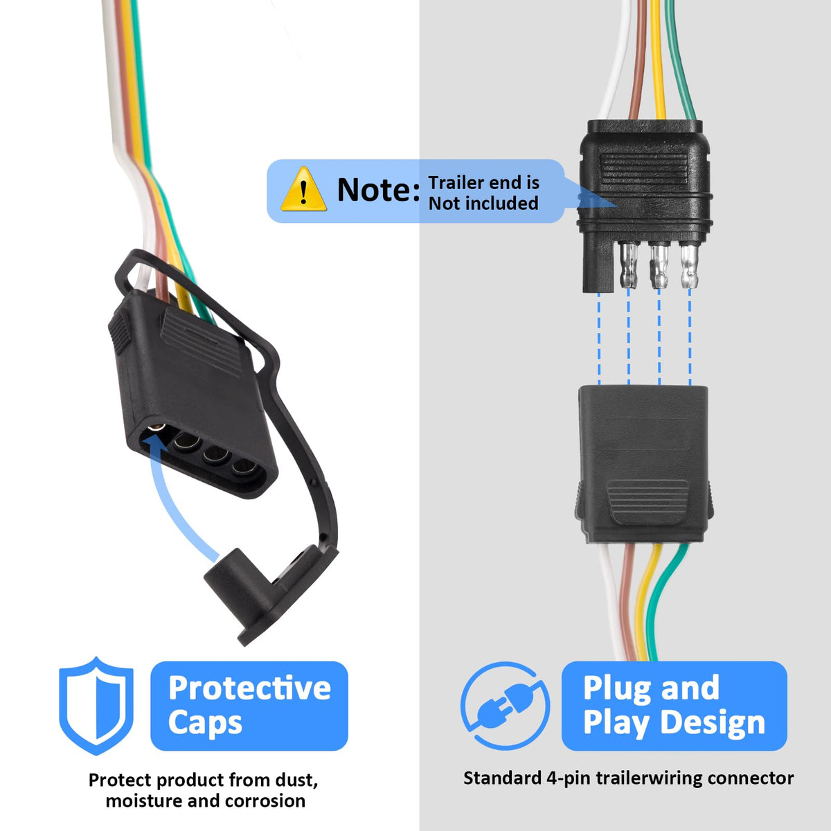 Wsays connector plugged into vehicle harness enabling plug-and-play use