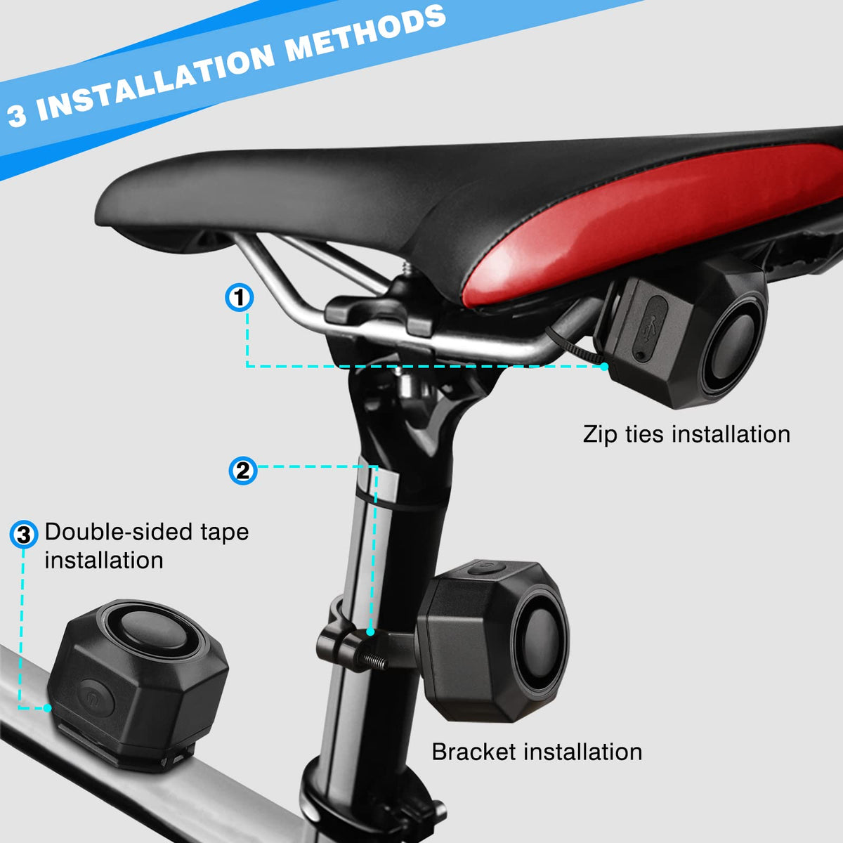 wsdcam installed on bike frame demonstrating secure theft protection