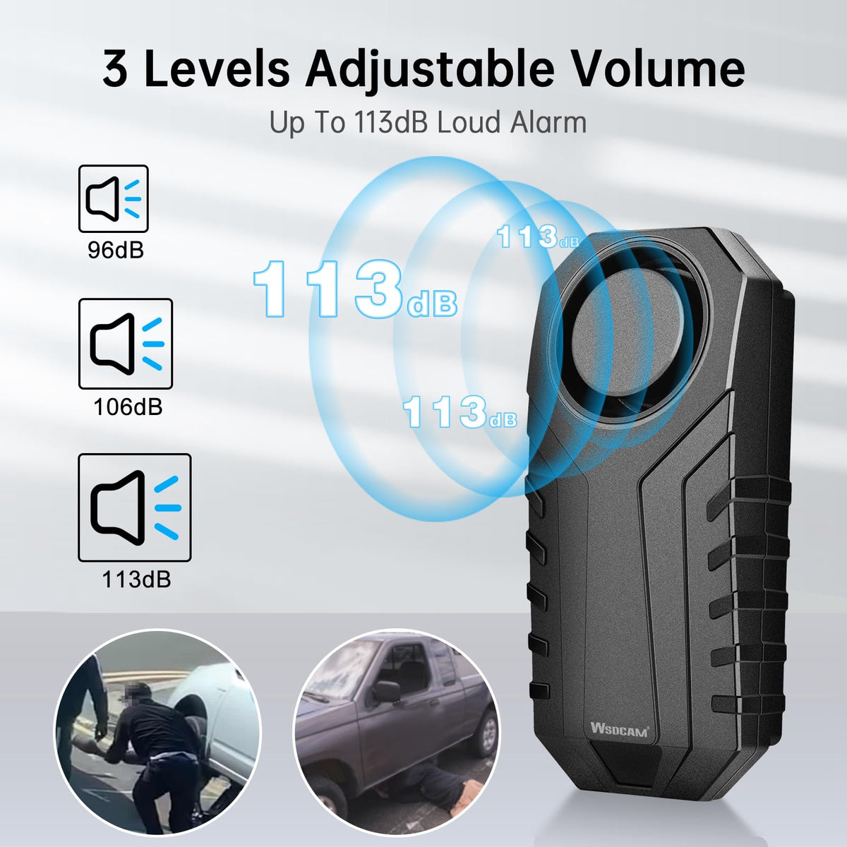 wsdcam remote control and bells highlighting easy arming and vehicle-locate convenience
