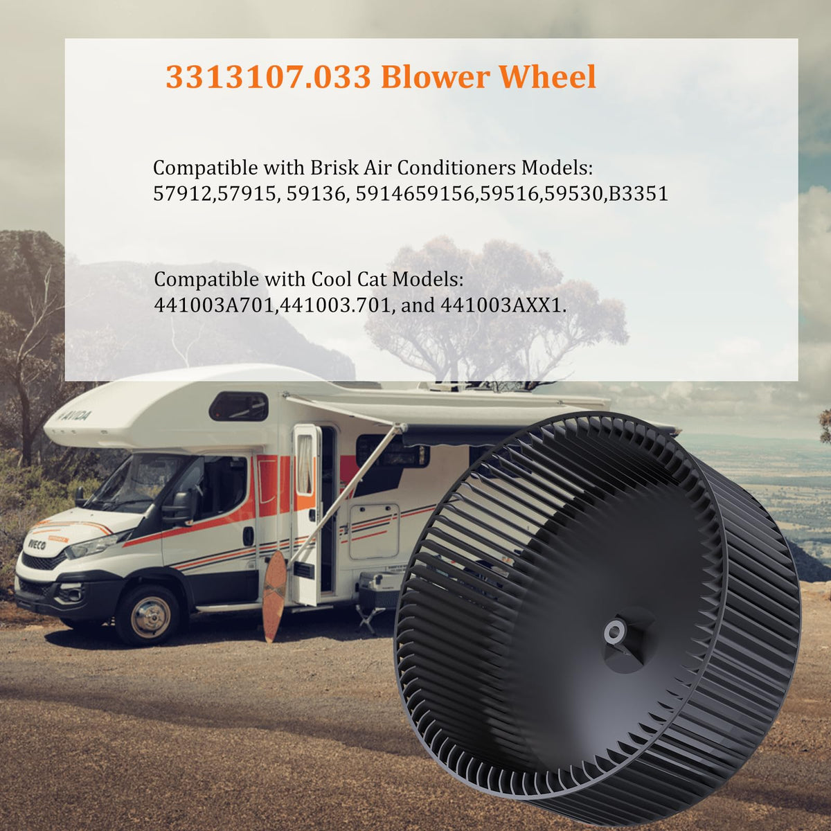 WSRXG blower wheel beside ruler showing 8 inch diameter for correct size selection