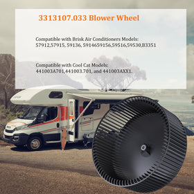 WSRXG blower wheel beside ruler showing 8 inch diameter for correct size selection