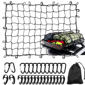 WSSROGY front view of cargo net unfolded showing full weave and benefits