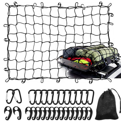 WSSROGY front view of cargo net unfolded showing full weave and benefits