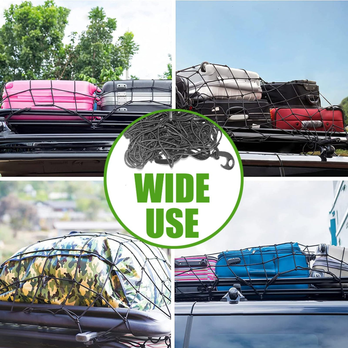 WSSROGY cargo net installed in a truck bed keeping tools and boxes secure