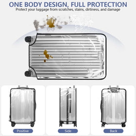 WSSROGY 28-inch suitcase with cover for accurate size comparison