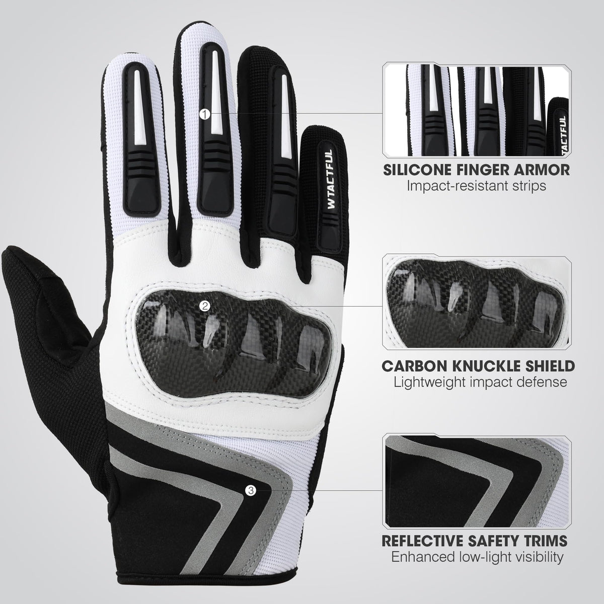 WTACTFUL close-up of carbon-fiber knuckle for lightweight protection