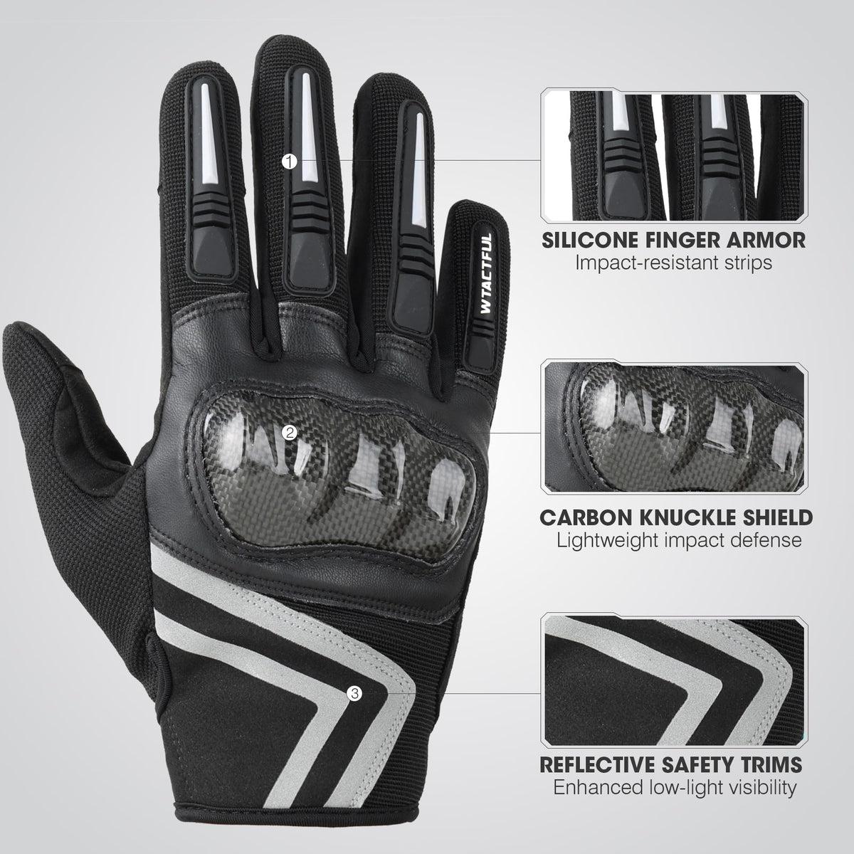 WTACTFUL reinforced faux-suede palm close-up for improved grip