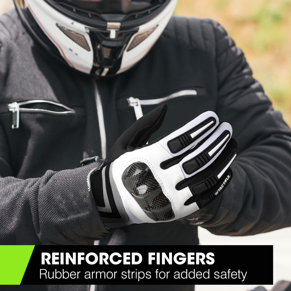 WTACTFUL gloves next to a hand for clear size and scale reference