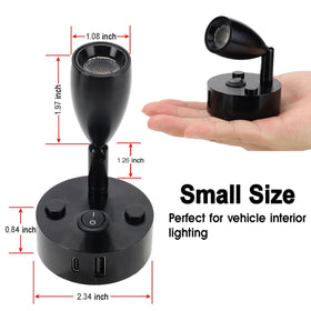WTNYOU mounted on RV bedside wall showing space-saving illumination benefit