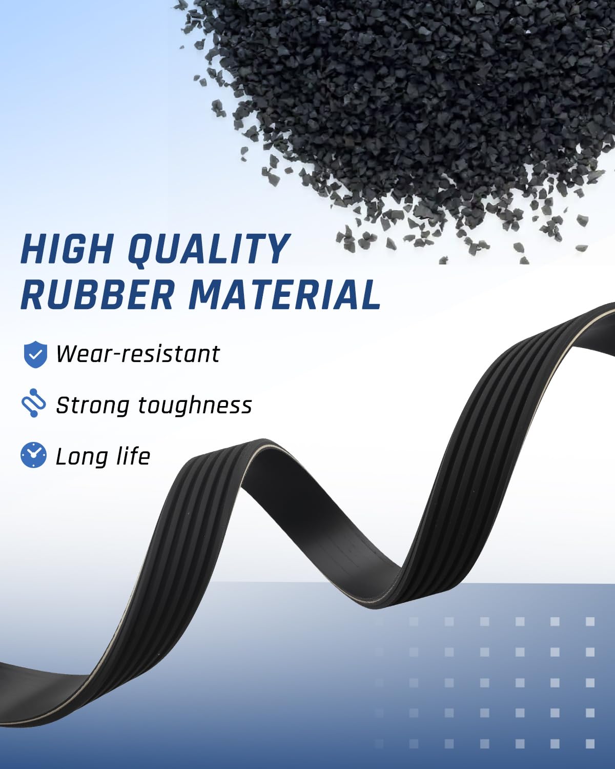 Wujexuhe detailed image of belt rib profile for improved grip and reduced slippage