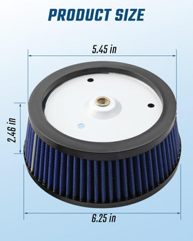 Wujexuhe filter installed on Harley touring bike, demonstrates easy DIY installation