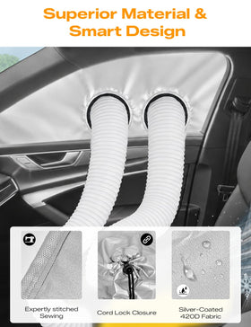 WUJODOR installed on a framed car window demonstrating neat exhaust pass-through