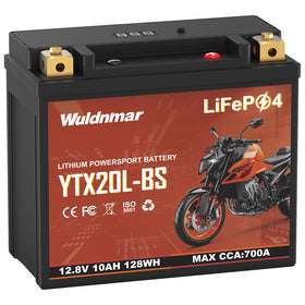 Wuldnmar battery front view showing compact LiFePO4 design and reliable starts