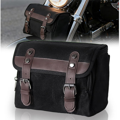 WUMOTIX front view of vintage handlebar bag showing retro style and quick access