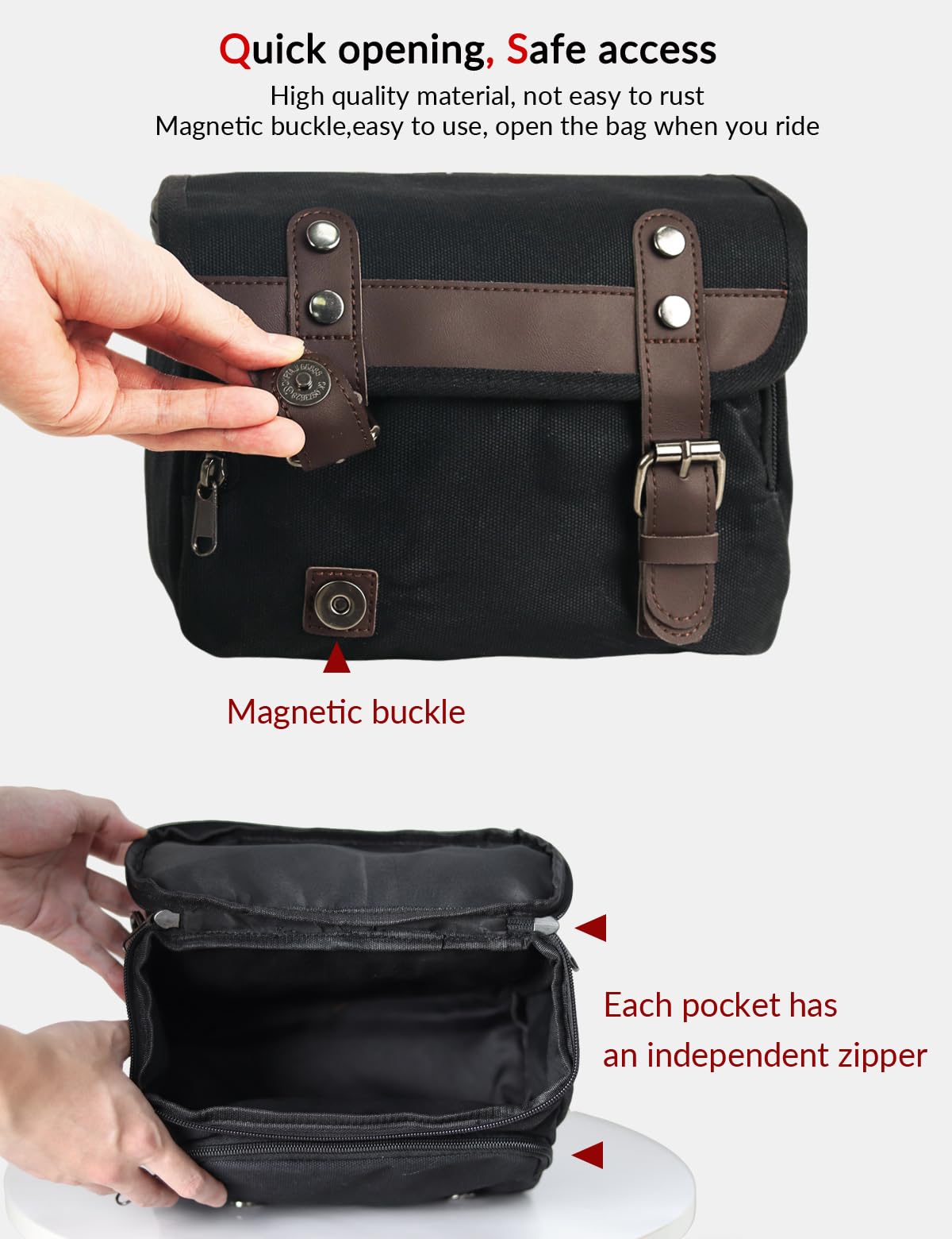 WUMOTIX open bag revealing internal capacity for tools and essentials