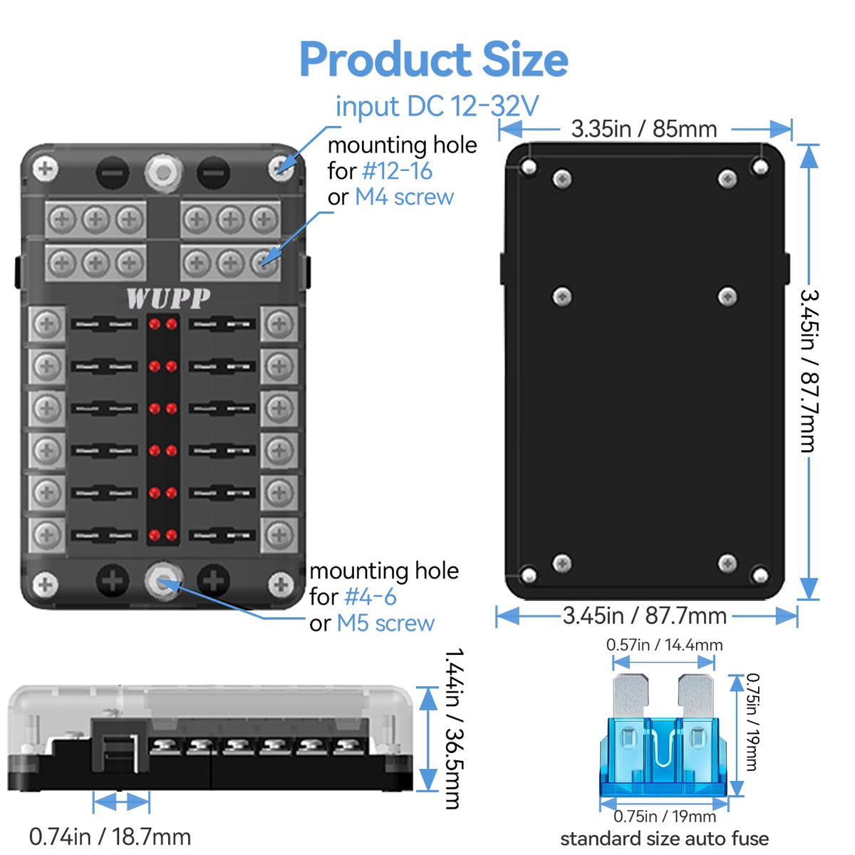 WUPP included fuses laid out showing ready-to-install convenience and variety