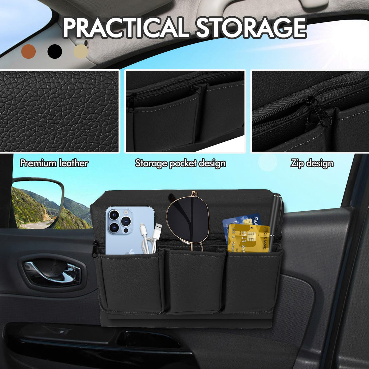 wuyaoyao open zippered compartments filled with items for secure, sorted storage