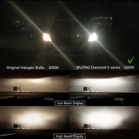 Wuzno 9005 low beam in Elantra showing whiter light and improved contrast