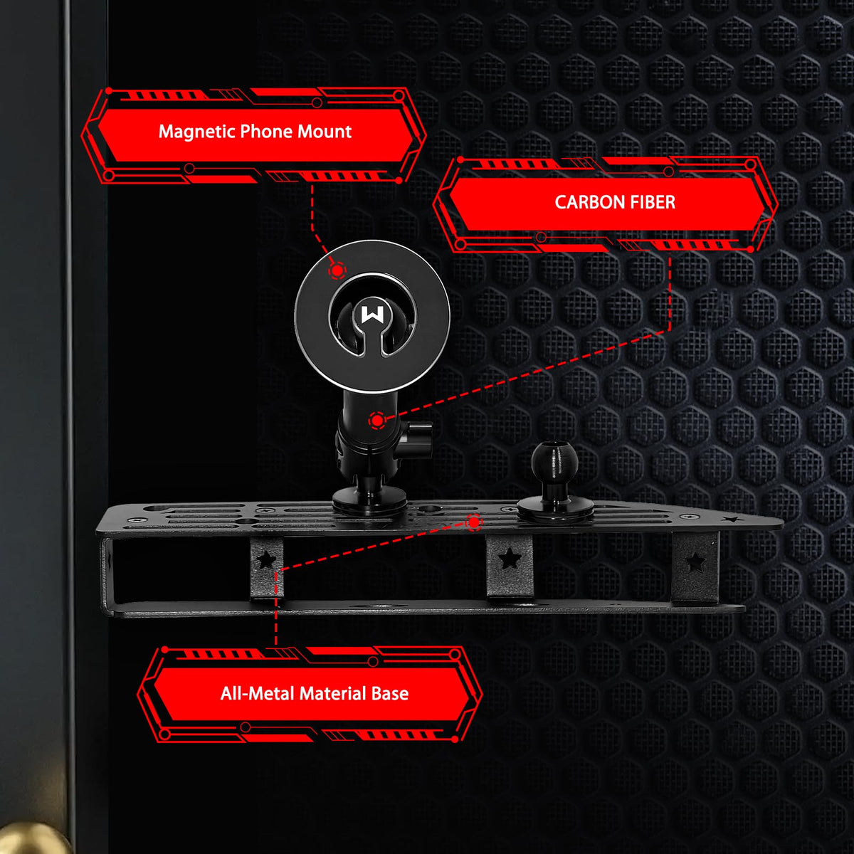 WXRYLYN magnetic head closeup highlighting ten-magnet strong hold