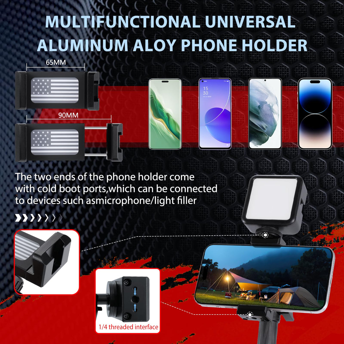 WXRYLYN size and scale with smartphone showing stable hands-free viewing