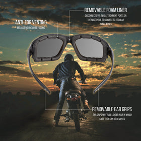 WYND Blocker converted to goggle mode with backstrap for wind protection benefit