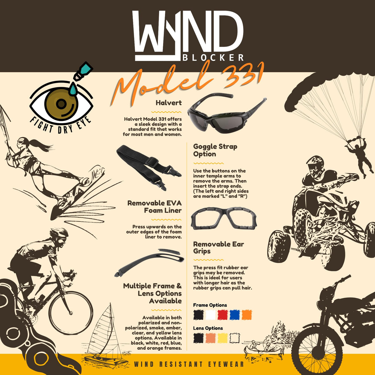 WYND Blocker converted to goggle using backstrap for wind protection