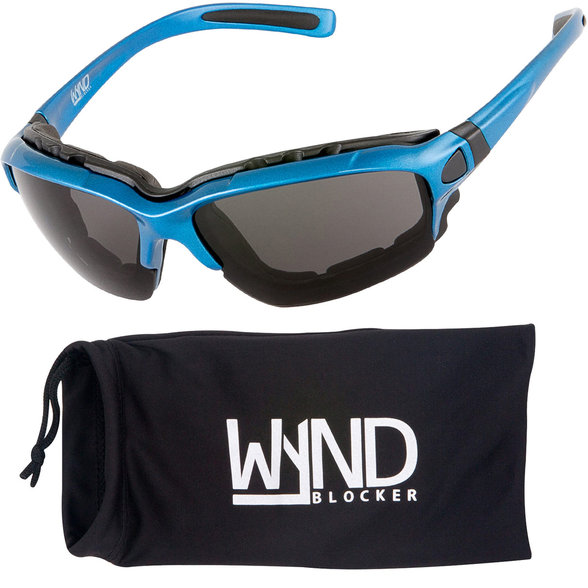 WYND Blocker Halvert front view showing frame and blue/smoke lens for clear glare reduction