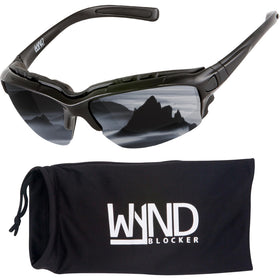 WYND Blocker front view showing frame fit and mirror lenses for clear vision