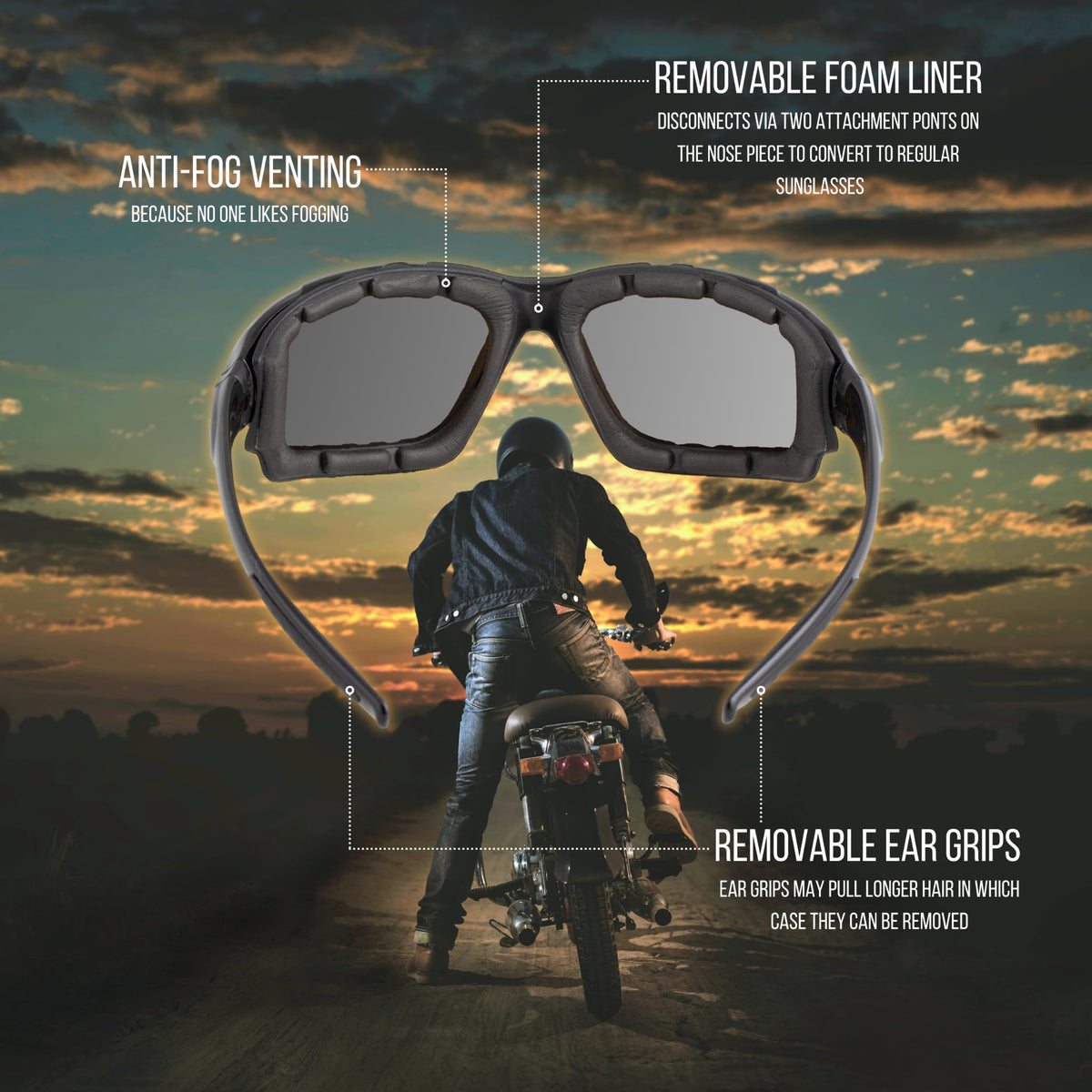 WYND Blocker close-up of mirror lens highlighting UV400 protection benefit