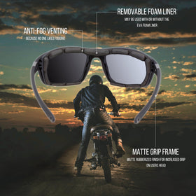 WYND Blocker lens transitioning from clear to light smoke for adaptive clarity