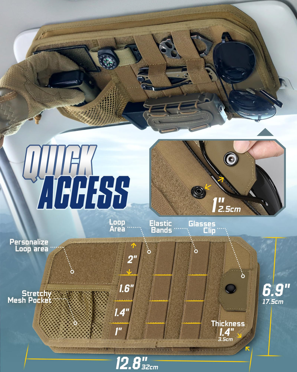 WYNEX semi-rigid MOLLE panel detail showing durable gear attachment