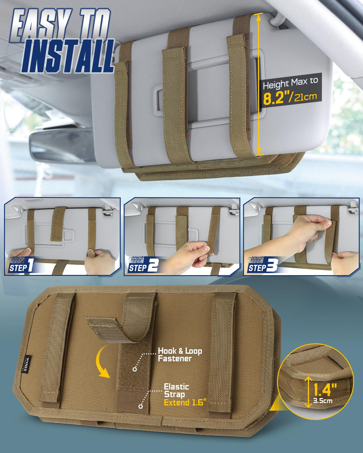 WYNEX zipper pocket interior keeping documents safe and organized