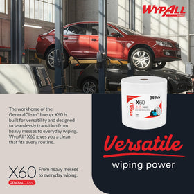 WypAll demo absorbing liquid spill fast to cut cleanup time benefit