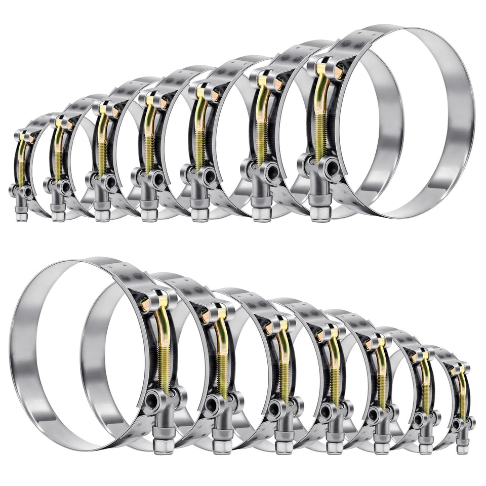 WYSIWYKA front view of 14-piece clamp set showing variety and organization benefits