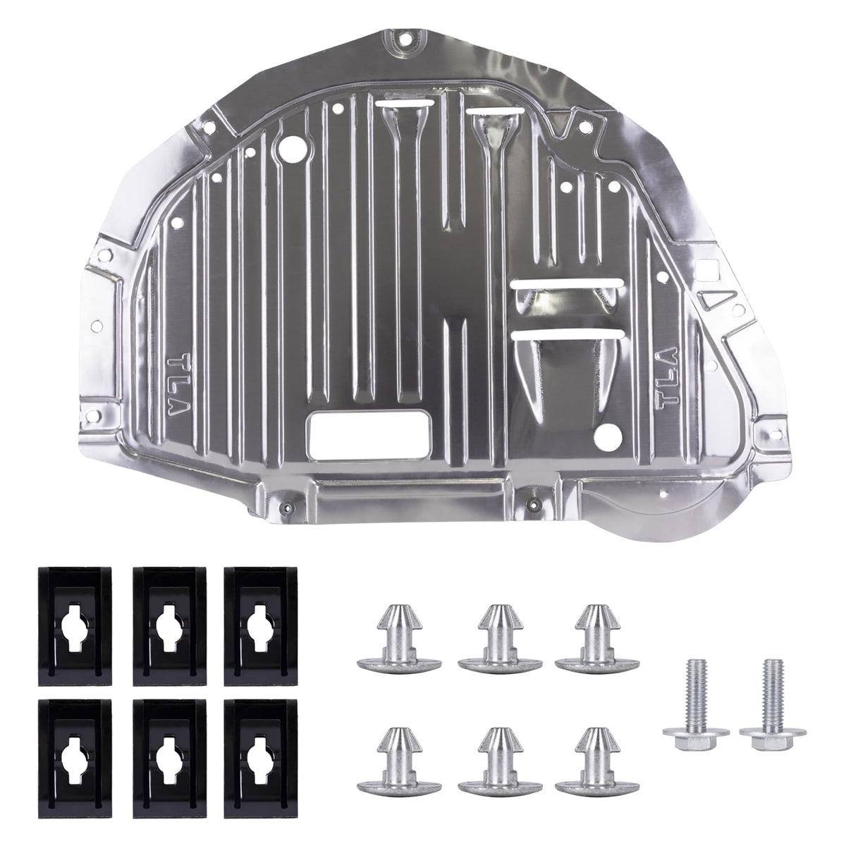 wzrasmiles front view of aluminum splash shield showing complete coverage and durable build